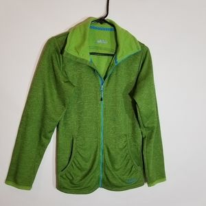 Cabela’s Jacket Women's Medium Full Zip Green with Blue Trim Pockets